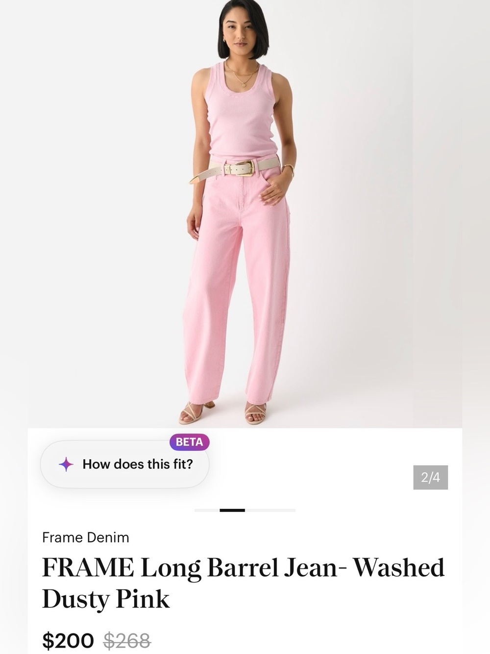 Frame Denim Barrel Dusty Pink Jeans